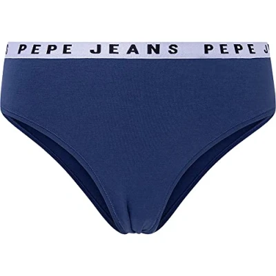 Abbildung von Pepe Jeans Damen Solid Brazilian Bikini Style Underwear, Blue (Dulwich Blue), XL