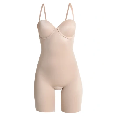 Abbildung von Spanx SUIT YOUR Fancy Strapless Cupped Midtigh Bodysuit Body, Damen, Größe: XS, Champagne beige