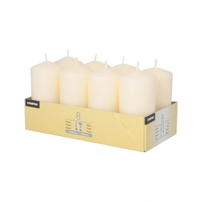 Abbildung von PAPSTAR GmbH Stumpenkerze 17981 Stumpenkerzen 5x10cm creme 8er Pac