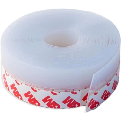 Abbildung von Dpm Tapes Türdichtung aus Silikon mit 3M Klebeband, selbstklebender Zugluftstopper für Türen, Wärmedämmung, Schallschutz, Kälteschutz, Energie sparen Schnell &amp; einfach anzubringen 5m Transparent