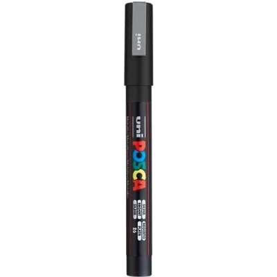 Abbildung von uni ball 186582 POSCA Marker mit feiner Rundspitze, silber