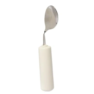 Abbildung von Homecraft Queens Cutlery, Angled Spoon for Left Hand (Eligible VAT relief in the UK) Adaptive Dining Utensil Elderly, Disabled, Large Built Up Handle Good Grip, Dishwasher Safe