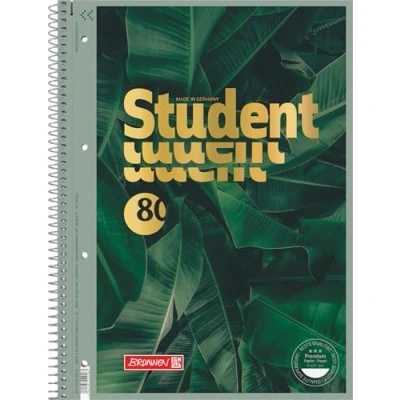 Abbildung von Brunnen Collegeblock Premium Student „Jungle“ A4, Lineatur 28, 80 Blatt, dunkelgrün