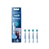 Abbildung von Oral B Pro Kids Aufsteckbürsten für elektrische Zahnbürste mit Disney Frozen Charakteren, extra weiche Borsten, ab 3 Jahren, 4 Stück Zahnbürstenköpfe, Weiß