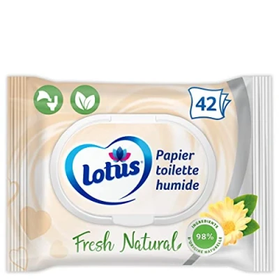 Abbildung von Lotus Feuchtes Toilettenpapier Fresh Natural ohne Farbstoffe und Duftstoffe 100% natürliche FSC Fasern 42 Stück (1 Stück)
