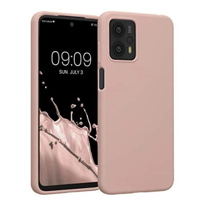 Abbildung von kwmobile Hülle kompatibel mit Motorola Moto G23 / G13 Silikon Handy Case Handyhülle weiche Oberfläche kabelloses Laden Altrosa