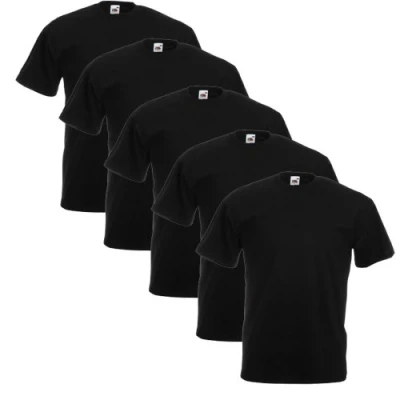 Abbildung von Fruit of the Loom Herren T Shirt 5 er PackRegular Fit 11182V S,Schwarz Schwarz