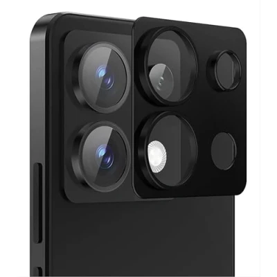 Abbildung von GIOPUEY Kamera Schutzfolie Kompatibel mit Redmi Note 13 Pro 5G, [2 Pack] Metalle Schutzrahmen, [Kratzfest] für 5G Black