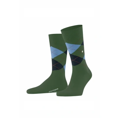 Abbildung von Burlington Herren Socken Edinburgh M So Wolle gemustert 1 Paar, Grün Asparagus 7045, 40 46