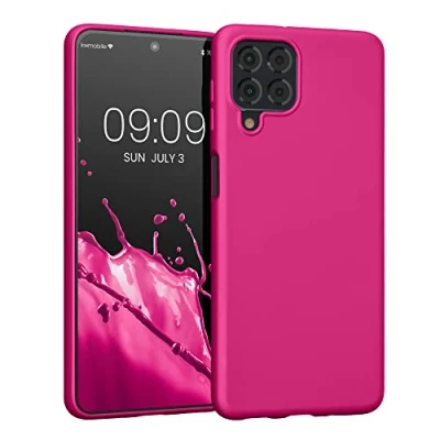 Abbildung von kwmobile Case kompatibel mit Samsung Galaxy M53 5G Hülle Schutzhülle aus Silikon metallisch schimmernd Handyhülle Metallic Pink