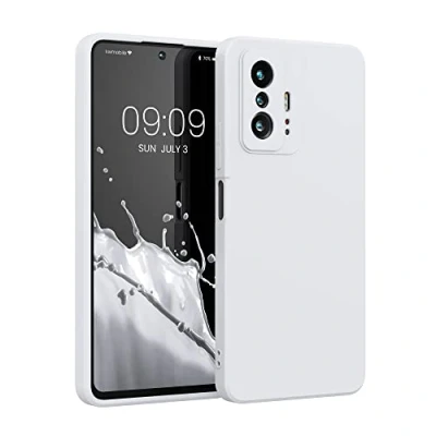Abbildung von kwmobile Hülle kompatibel mit Xiaomi 11T / Pro gummierte TPU Silikon Handyhülle Schutzhülle für kabelloses Laden Case in Weiß