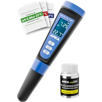 Abbildung von Arka Biotechnologie GmbH Aquarium Wassertest pH/TDS/EC Messgerät für Aquaristik /Pool