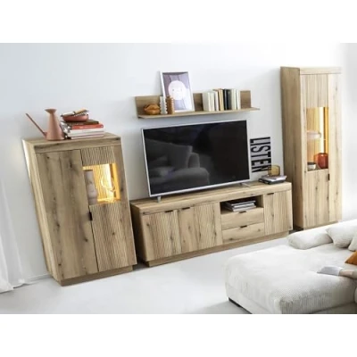 Abbildung von Wohnwand &gt;Delamar&lt; (4 teilig) in Coast Evoke Eiche Dekor 328x197x40 (BxHxT)