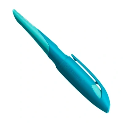 Abbildung von Ergonomischer Schulfüller für Linkshänder mit Anfänger Feder A STABILO EASYbirdy Pastel in aqua grün/mint inkl. Patrone blau (löschbar)