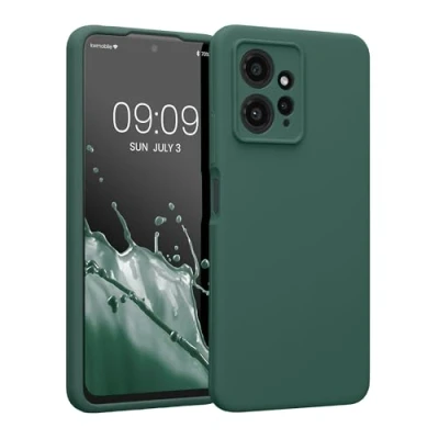Abbildung von kwmobile Handyhülle kompatibel mit Xiaomi Redmi Note 12 (4G) Hülle gummierte Handy Case aus Silikon in Tannengrün