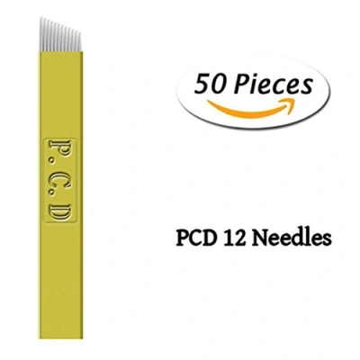 Abbildung von Xiaoyu Microblading Nadeln, Einweg Edelstahl Klinge für Augenbrauen Permanent Make up, 50PCS, 12PCD