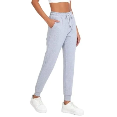 Abbildung von COMEOR Jogginghose Damen Baumwolle Sporthose Lang Warme Trainingshosen, Frauen Freizeithosen, Sweatpants mit Regular Passform für Fitness, Yoga, Freizeit (Grau M)