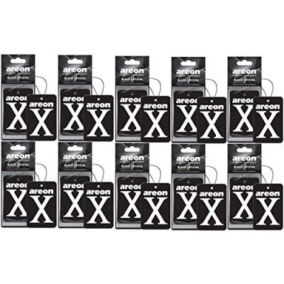 Abbildung von AREON x Autoduft Schwarz Kristall Auto Lufterfrischer Aufhänger Anhänger Spiegel Pappe 2D (Set Pack 6)
