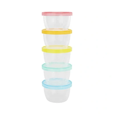 Abbildung von Badabulle Badabowls Aufbewahrungsbehälter für Babybrei 5er Set, 250ml Füllmenge, auslaufsicher