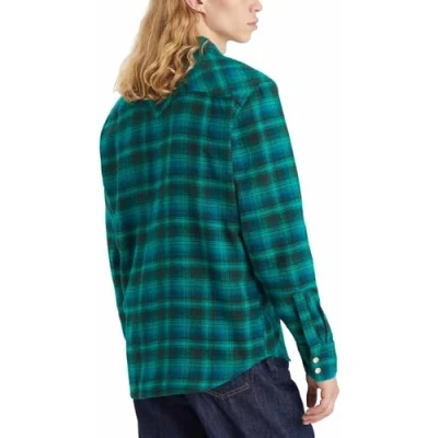 Abbildung von Levi&#039;s Barstow Western Standard Hemd, Herren, Größe: XS, Green/blue
