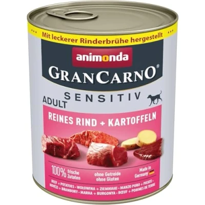 Abbildung von GranCarno Hunde Nassfutter Sensitiv Rind + Kartoffeln (6 x 800g), Hundefutter nass ohne Getreide und Zucker von animonda, für ausgewachsene Hunde, mit frischen fleischlichen Zutaten