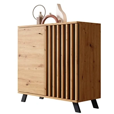 Abbildung von Newroom Kommode Barea, Wildeiche Sideboard Modern Wandpaneel Vintage Highboard Anrichte