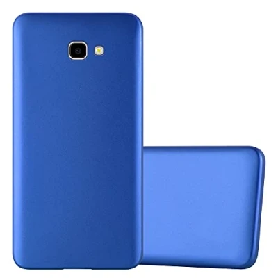 Abbildung von Cadorabo Hülle kompatibel mit Samsung Galaxy J4 Plus Schutzhülle TPU Silikon Case Metallic Design Slim Kratzfest Weiche Gummi Rundumschutz für in Blau