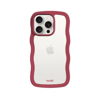 Abbildung von holdit Wavy Case Frame iPhone 15 Pro Red Velvet/Transparent