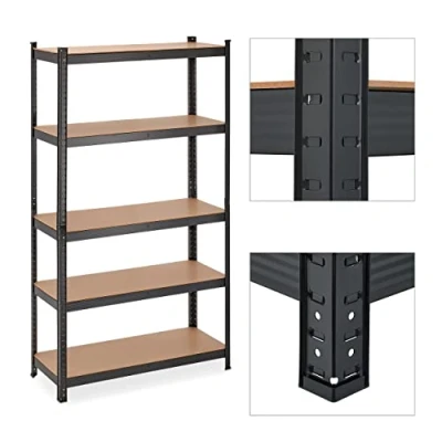 Abbildung von Relaxdays Schwerlastregal, 5 Ebenen, HBT 180x100x41 cm, 1250 kg Tragkraft, Metall Lagerregal für Keller, Garage, schwarz