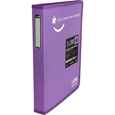 Abbildung von Grafoplás 30121669 Ringbuch A4+, Lavendel, 4 Ringe 25 mm, Polypropylen, Like Smile