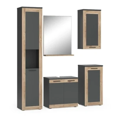 Abbildung von Vicco Badmöbel Set Niko, Anthrazit/Viking Oak, Komplettset