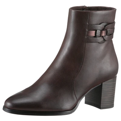 Abbildung von MARCO TOZZI Stiefelette, Blockabsatz, Businessschuh, Ankleboots mit Schmuck Zierriegel