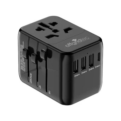 Abbildung von Offgridtec Reiseadapter Universal Weltweit 3X USB A und 1x C Schwarz