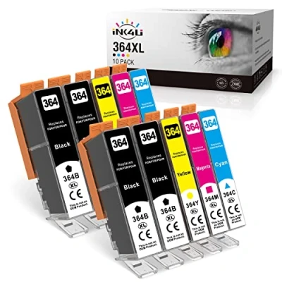 Abbildung von INK4U 364XL Druckerpatronen Kompatibel für HP Patronen Photosmart 5520 5510 5524 6510 6520 7520, Officejet 4620 4622, Deskject 3520 3070A (10er Pack)
