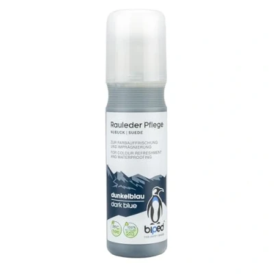 Abbildung von biped Rauleder Pflege zur Farbauffrischung, Pflege, Schutz und Imprägnierung Wildleder, Velours Nubuk Pflegemittel Stick für Textilien TEX Materialien PFC frei 75 ml z2790(dunkelblau)