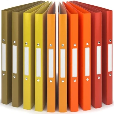 Abbildung von ACROPAQ 10 x Ringbuch A4 Mit 2 Ringen, Rückenetiketten, Rückenbreite 2,5 cm, Sonnenaufgang, Natur Farbkollektion Ringhefter, Ringordner, Ordner Schmal, Ringmappe A4, Schulordner
