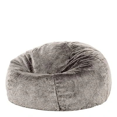 Abbildung von Icon Klassischer Sitzsack Flauschig aus Kunstfell „Kenai“, Grau, Erwachsene mit Füllung, Indoor Kuschelig Groß