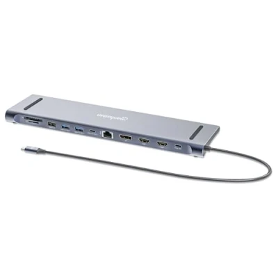 Abbildung von Manhattan Dockingstation 12 in 1 4K 1xHDMI 2xDP 3xUSB A