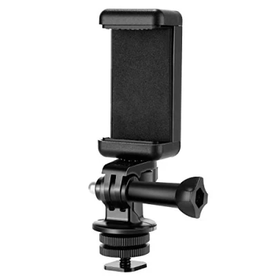 Abbildung von NEEWER Handyhalter/Hot Shoe Mount Adapter Set Action Kamera Kompatibel mit GoPro Hero 12 11 10 9 8 7 6 5 DJI OSMO 4 3 2 iPhone 15 Pro Max 14 13 Samsung S23 für DSLRs Ringlicht