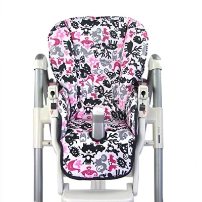 Abbildung von BAMBINIWELT Ersatzbezug Sitzkissen Bezug kompatibel mit Peg Perego Prima Pappa Diner (pinke Tiere)
