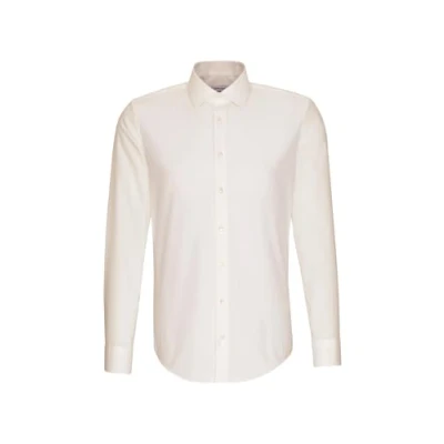 Abbildung von Seidensticker Herren Hemd Slim Fit Bügelfrei Kent Langarm Business Shirt, Ecru, 38