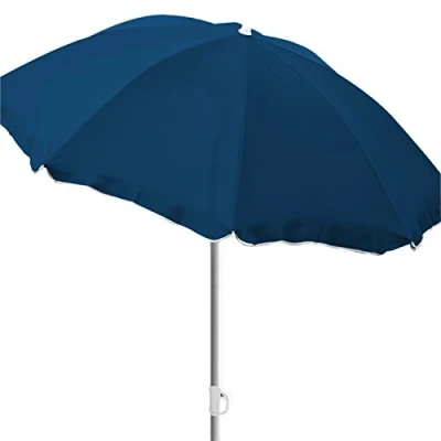 Abbildung von Mojawo Strandschirm Sonnenschirm Strand Schirm Sonnenschutz Gartenschirm knickbar Polyester Ø1,80m UV Schutz, Farben:Dunkelblau