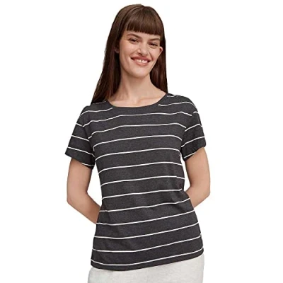 Abbildung von Essential Roundneck Shortsleeve T Shirt Shirt, Casual Logo Rundhalsshirt, Black With White, XS