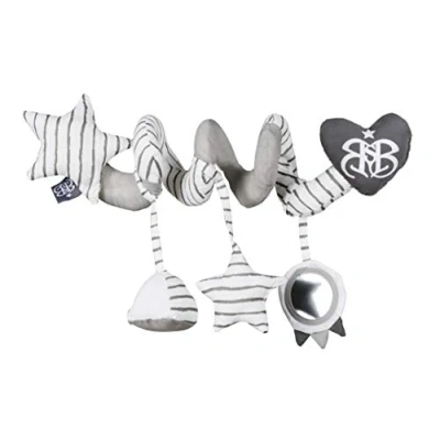 Abbildung von roba Activity Spirale Rock Star Baby 3 Spielzeug zum Greifen für Bett, Kinderwagen, Laufgitter Stoffspirale Aufhängen in Anthrazit/Weiß