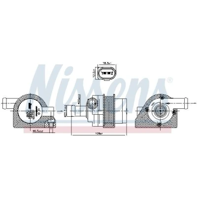 Abbildung von NISSENS 832109 Wasserpumpe elektrisch VOLKSWAGEN: Touran I, Polo V Schrägheck, GOLF 6, AUDI: A3 Sportback, A1 Sportback