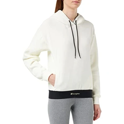Abbildung von Champion Damen Soft Velour Kapuzenpullover, Cremefarben, S