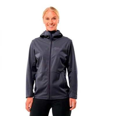 Abbildung von Jack Wolfskin Feldberg Hoody Regenjacke / wasserabweisende Jacke, Damen, Größe: Small, Graphite