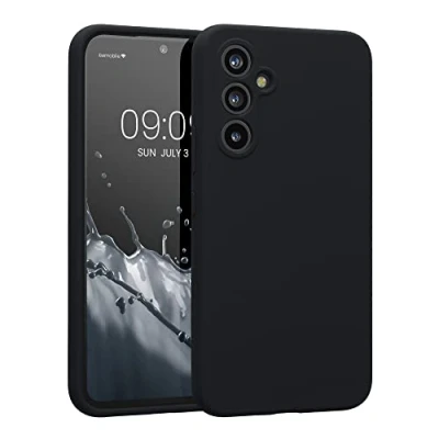 Abbildung von kwmobile Hülle kompatibel mit Samsung Galaxy A54 5G Case gummiert Silikon Handyhülle Schutzhülle Heidelbeerblau
