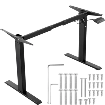 Abbildung von VEVOR Schreibtisch Gestell, verstellbare 70117 cm Höhe und 95158 Länge, elektrische Tischgestell für Computertische, ergonomische DIY Arbeitsplatzbasis das Büro Zuhause (nur schwarzer Rahmen)