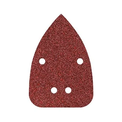 Abbildung von wolfcraft 10 Haft Schleifblätter für Holz und Metall 96 x 136 mm I 1764000 Körnung 240 Multischleifer, Dreieckschleifer, gelocht zur Staubabsaugung